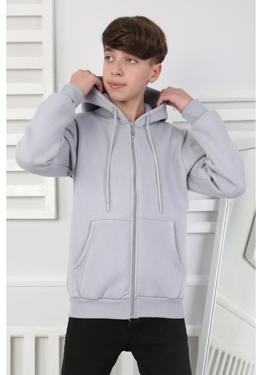 Erkek Çocuk Sweatshirt İçi Polarlı Gri
