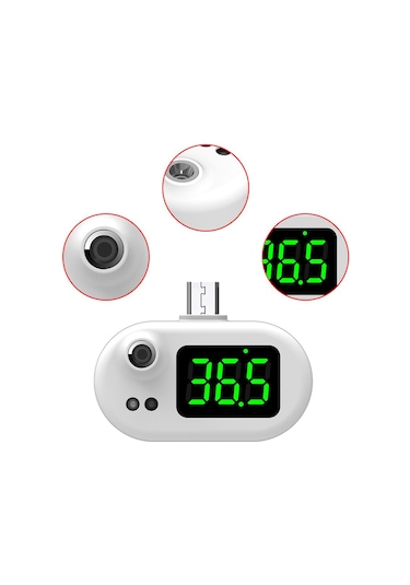 Kosona İos Uyumlu Akıllı Telefon Isı Ölçer - Taşınabilir, Şarj Gerektirmez, 1 Saniye Ölçüm, 32-42 C Aralığı