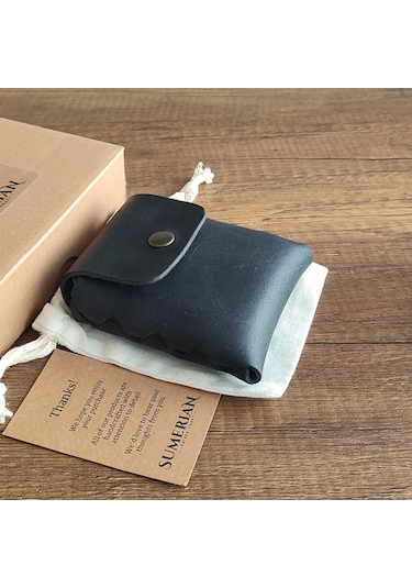 Sumerian Leather Craft Deri Sigara Kılıfı Siyah 2