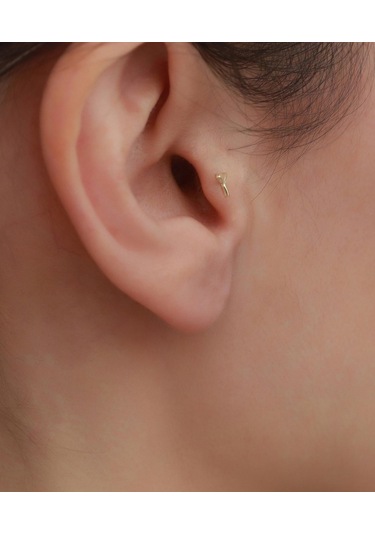 14 Ayar Altın Deniz Yıldızı Kuyruk Tragus Piercing Sarı Altın
