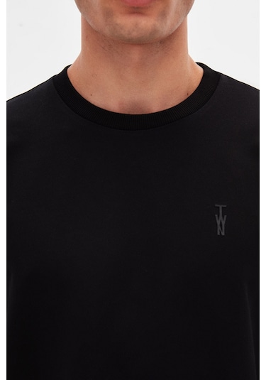 Twn Slim Fit Siyah Baskılı T-shirt 4ec14ort12025 Siyah
