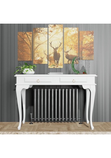 Roys Ahşap 120 Cm Beyaz Çekmeceli Petek Üstü Yüksek  Dresuar Beyaz