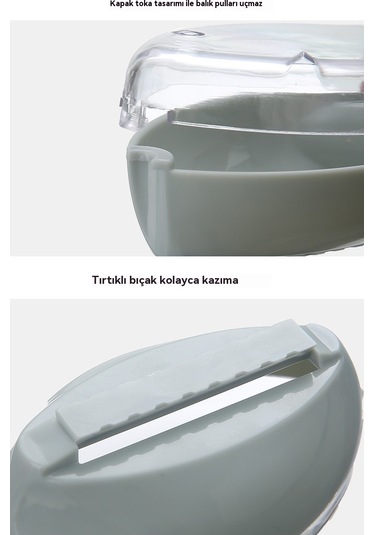 Pazly-elle Balık Pulu, Balık Pulu, Kapaklı, Ev, Mutfak Aletleri, Balık Pulu Kazıma, Plastik Kazıma, Balık Pulu Kazıma Yeşil