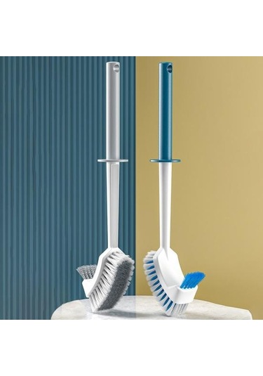 Gri Tuvalet Fırçası Uzun Saplı Çift Taraflı Kıllar Duvar Asılı Delik Modern Çok Fonk Kir Temizleme Klozet Tuvalet Fırçası 55832999