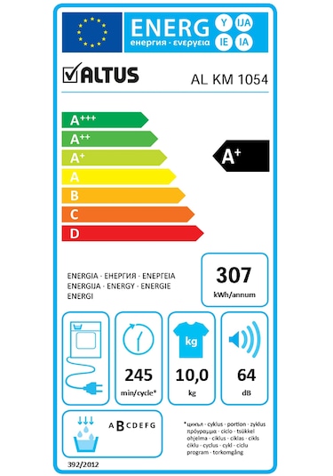 Altus AL KM 1054 10 KG Isı Pompalı Çamaşır Kurutma Makinesi