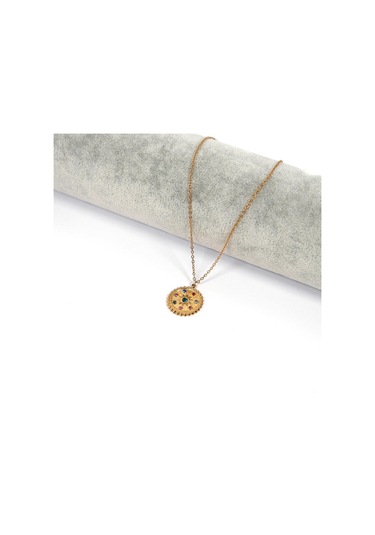 Çelik Kolye, Altın Kaplama Zodyak Burçlar Çemberi Kadın Kolye K-123 Altın