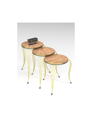 Zigon Sehpa C Lüx Çift Gümüş Bendir