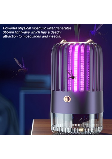 Vkemall Ev İçin Pilli Mosquito Killer: 360 Işık Ve Turbo Emme İle Çok Yönlü Avlama, Yüksek Gerilimle Öldürme, Görünür Depolama Kutusu - Mavi