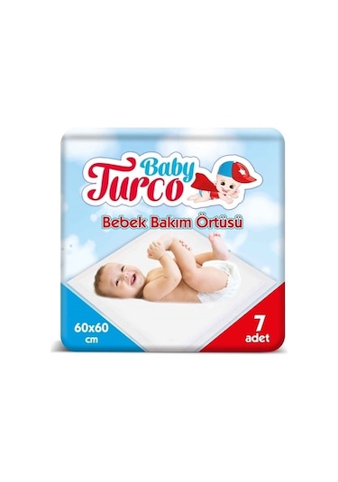 Baby Turco Bebek Bakım Örtüsü 60 x 60 CM 10 x 7 Adet