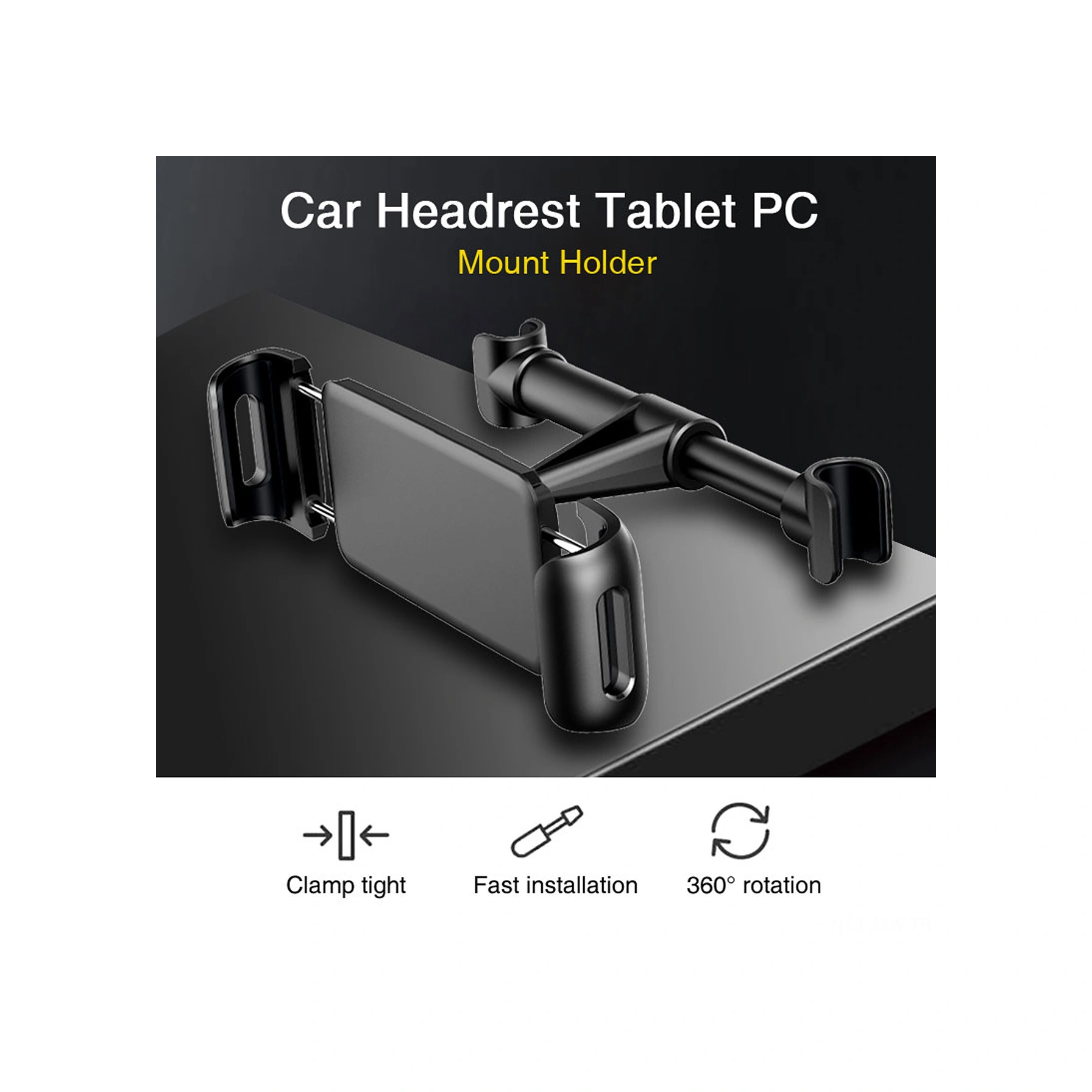 Moveevo Siyah Araba Baş Yastığı Telefon Tutucu - 5.5-12.9 İnç Telefon/tablet/switch Uyumlu