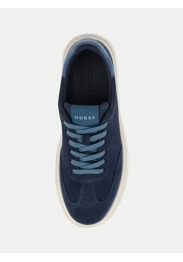 Guess Plaza Deri Erkek Sneaker Ayakkabı Fmpplasue12 Mavi