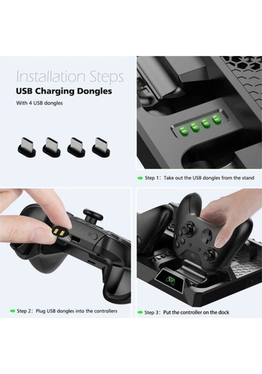 Xbox One Stand Fanlı Şarj Göstergeli Dock Xbox One X S