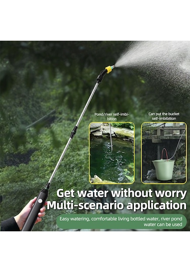 Konesam Pilli Şarjlı Bahçe Spreyleri - 11l Katlanabilir Kovası, 2 Farklı Nozul Ve 60cm Uzatmalı Çubuk İle Ev & Bahçe Sulama İçin Pratik Çözüm