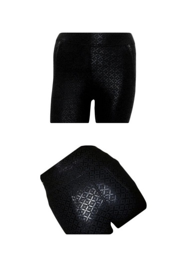 Besttrend Kadın Deri Baskılı Fermuarlı Siyah Pantolon Tayt (161)