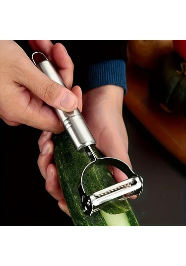 Sunshine011 1 Adet Paslanmaz Çelik Sebze Soyucu Ve Rende - Pratik Mutfak Aleti, Kolay Temizlik Gümüş