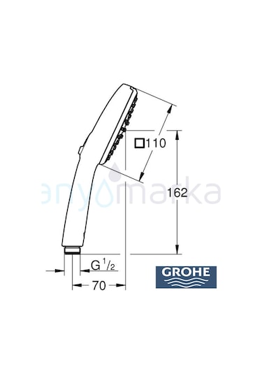 Grohe Tempesta Cube 110 El Duşu, 2 Akışlı - 26746003 Krom