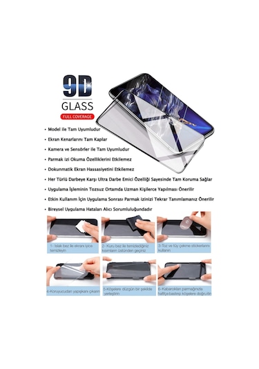 Infinix Note 50 Pro Ekran Koruyucu 9D Kırılmaz Cam - Extra Darbe Koruma - Ekranı Tam Kaplar