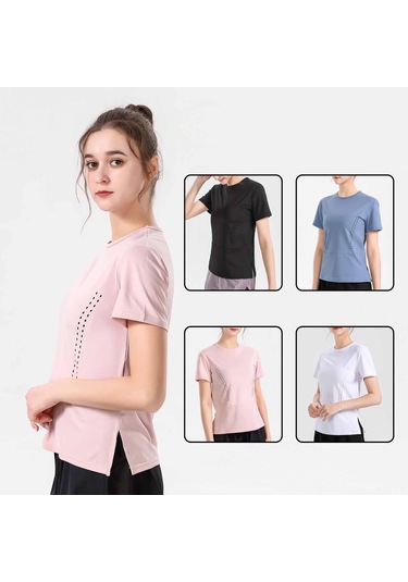 Gajeena Kadınlar İçin Nefes Alabilen Yoga Tişörtü - Esnek, Konforlu Ve Spor Giyim Pembe