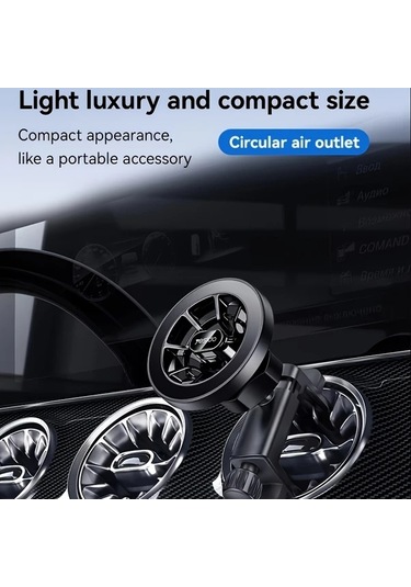 Xuweiwei Siyah 360 Derece Dönebilen Lüks Hava Çıkışı Telefon Tutucu Manyetik Sabit Dayanıklı Malzeme