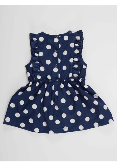 Denokids Puanlı Çilek Kız Bebek Poplin Elbise