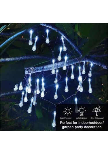 Beyaz Renk 5 Metre 1 Adet Solar Dış Mekan Işıkları Güneş Enerjili Led Işıkları Beyaz