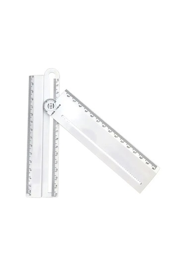 1 Adet Basit Tarzı 30cm Şeffaf Dikdörtgen Cetvel İletki Öğrenci