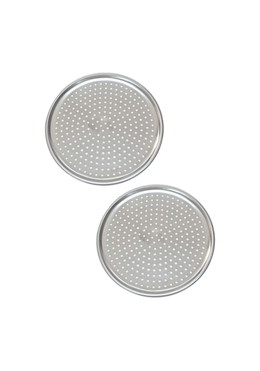 Delikli Pizza Tepsisi Lahmacun Pide Tepsisi 28 CM 2  Adet Çelik