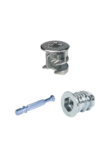 Hafele Minifix - 100 Takım 18 Mm Ahşap Için Metal Dubelli Minifix