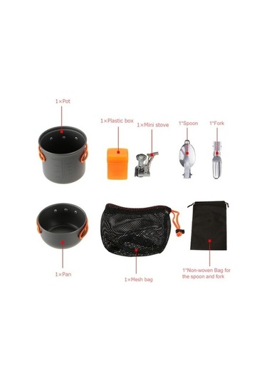 Ulzyvf Taşınabilir Skycity Sırt Seti, Renkli Piezoelektrik Ocak, Kamp Çatal Kaşık Çantası - Hc Çok Renkli Çok Renkli