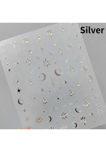 Yıldız Ay Aşk Kalp Kolye Kavisli Çizgi Ark Sıcak Damgalama Retro 5d Nail Art Etiketler Dekorasyon Yapışkanlı Manikür Çıkartmaları Dıy Tozlu Şarap