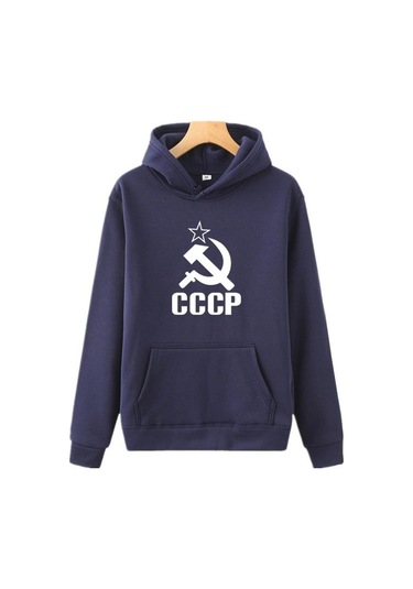 Lacivert Erkekler Kapüşonlular Turuncu Pembe Mor Sonbahar Yeni Cccp Mektup Baskı Rahat Tişörtü Erkek/kadın Kapüşonlular Tişörtü Lacivert