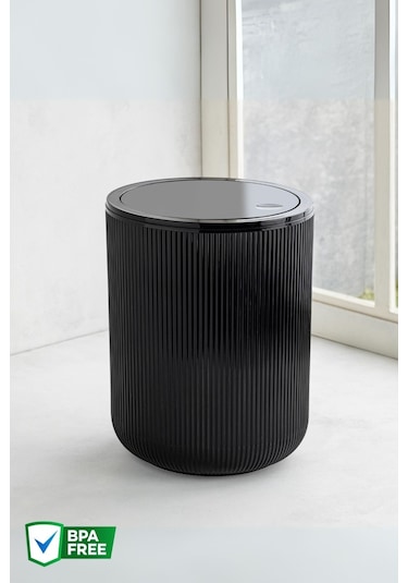 Nandy Home 4,5 Lt Yuvarlak Çöp Kovası, Banyo, Mutfak Çöp Kutusu Siyah
