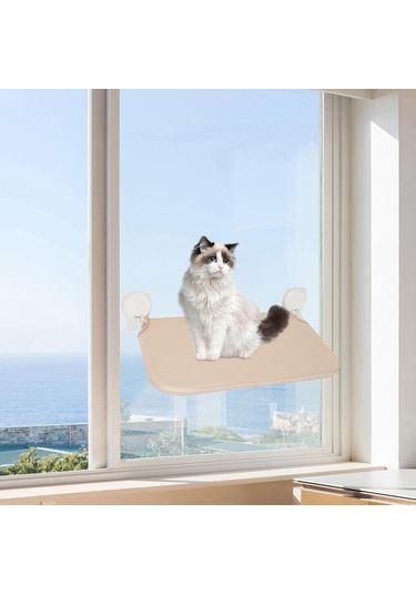 Suntek Kedi Pencere Tüneği Nefes Alabilir Yıkanabilir Bej