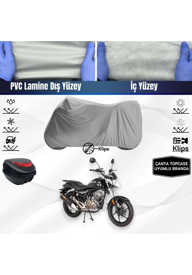 Mondial 125 Vulture İ Motosiklet Brandası Arka Çanta Topcase Uyumlu Motor Branda