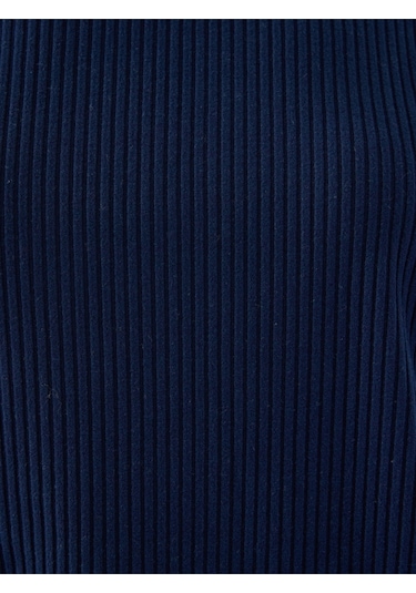 Long Crop Kadın Sweatshirt Lacivert