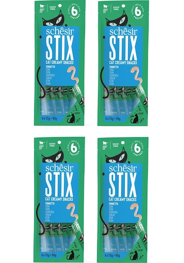 Schesir Stix Ton Balıklı Krema Kedi Sıvı Ödülü 4'lü 6 x 15 G