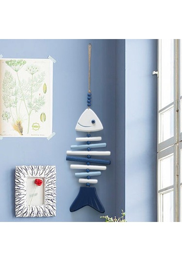 Suntek Deniz Temalı Pratik Çok Amaçlı Ahşap Balık Heykeli 65x17cm