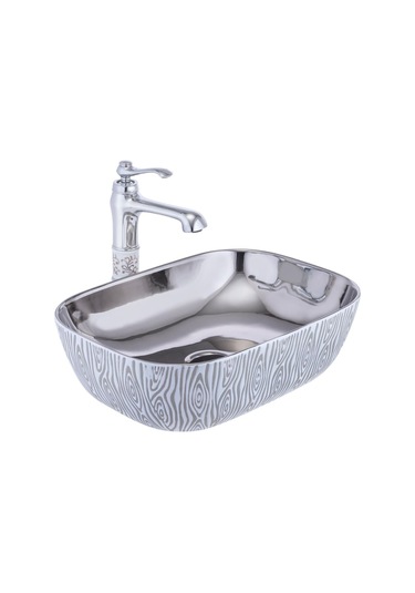 İsaoğlu Yapı Çanak Lavabo Zebra Tasarım Seramik Lavabo 45x32 Batarya Hariçtir Diğer