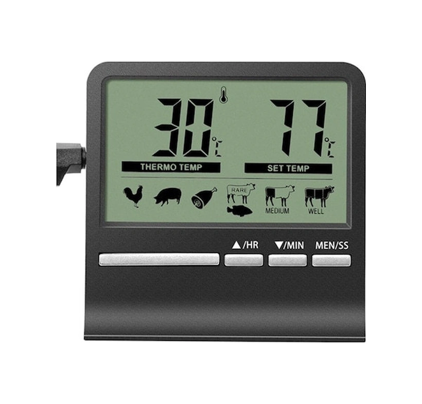 Xiyyadms Siyah Mutfak Yemek Sıcaklık Ölçer - Barbekü, Fırın Ve Pişirme İçin Gıda Termometresi