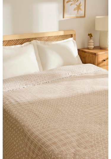 Kaşmir Home Favlo Çift Kişilik Jakar Muslin Pike Bej Bej