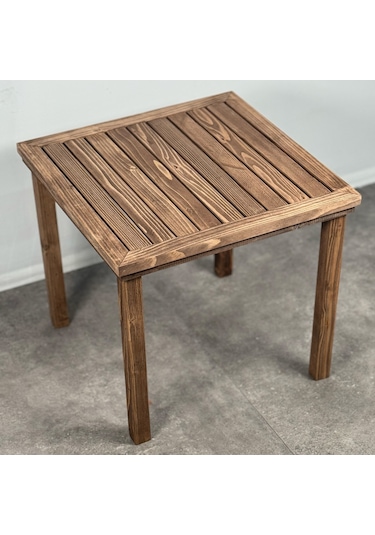 Weblonya Ahşap Şezlong Sehpası Bahçe Balkon Masası 2093 Kahverengi