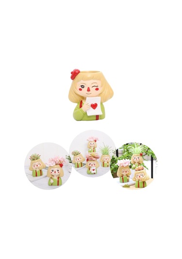 Suntek Kafa Heykel Etli Kaktüs Saksı Bitki Saksıları Ev Dekor