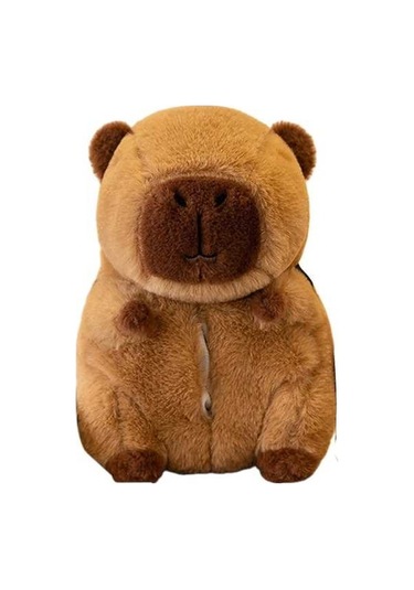 Pazly Suntek Peluş Peçetelik Capybara Araba Modeli Peçete Kutusu Kahverengi