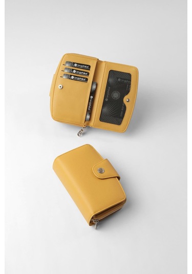 Cengiz Pakel Orta Boy Çıt Çıt Detaylı Kadın Cüzdan/portföy - 65300 -hardal 65300-hardal