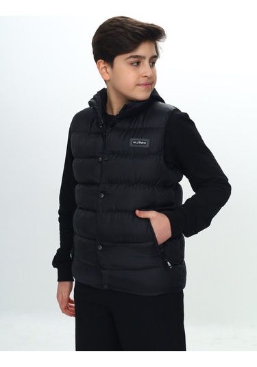 Toontoy Erkek Çocuk Göğsü Armalı Şişme Yelek Siyah