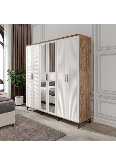 Paris 6 Komple Mdf Atlantik Çam-beyaz Yatak Odası
