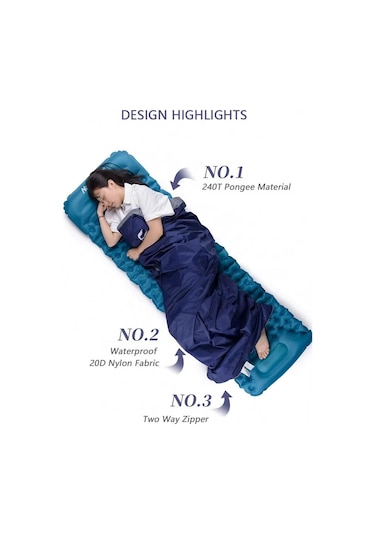 Naturehike Lw180 Mini Uyku Tulumu Blue - Left - M Çok Renkli