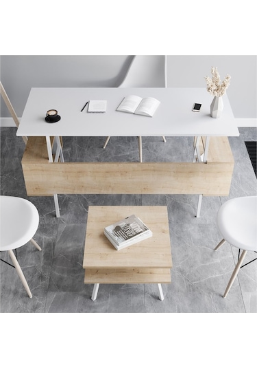 Irony Maxi Ofis Masa Takımı Beyaz Meşe