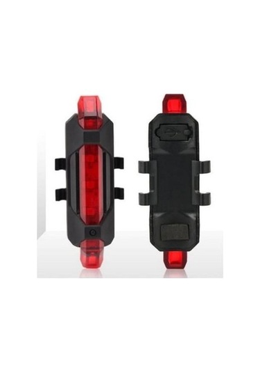 Şarjlı Bisiklet Işığı Led Çok Fonksiyonlu Usb Girişli - Kırmızı