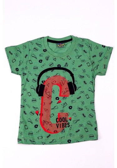Erkek Çocuk Tshirt Baskılı A29 Yeşil